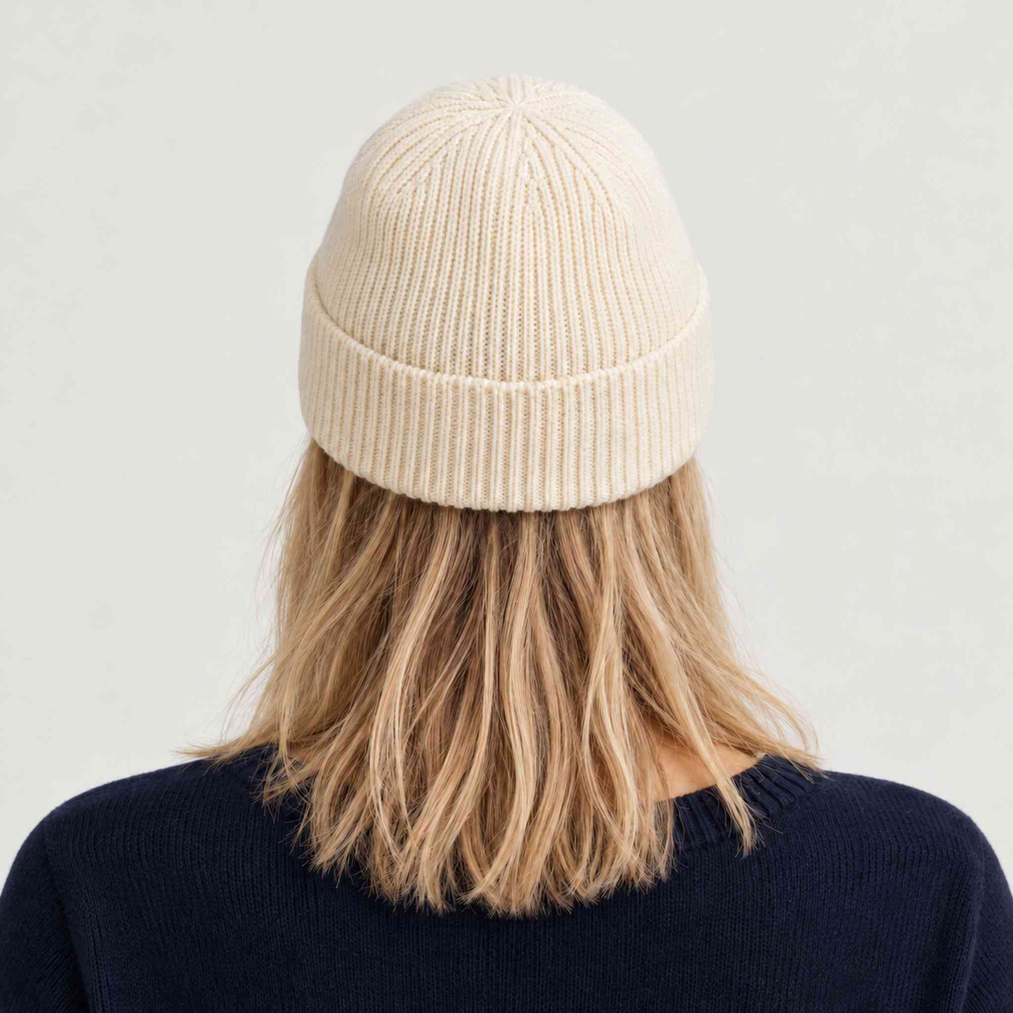 Dale of Norway Bouvet Beanie in Off White - female back