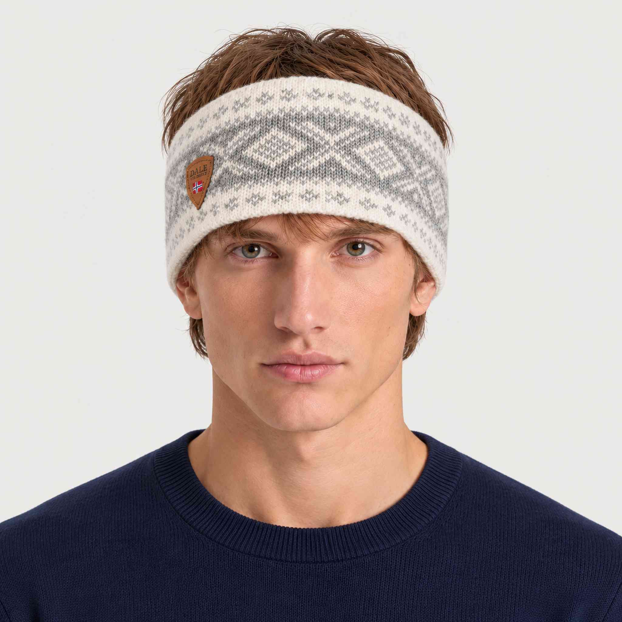 Dale of Norway Cortina 1956 Headband in Off White - male front