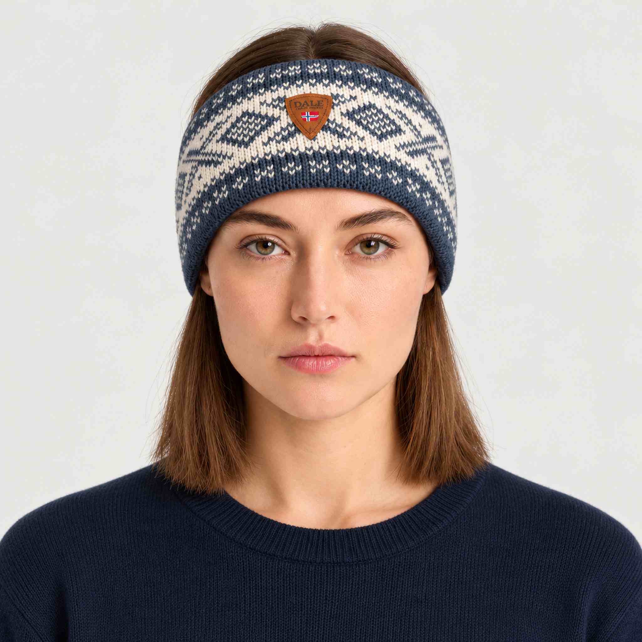 Dale of Norway Cortina 1956 Headband in Steel - female front