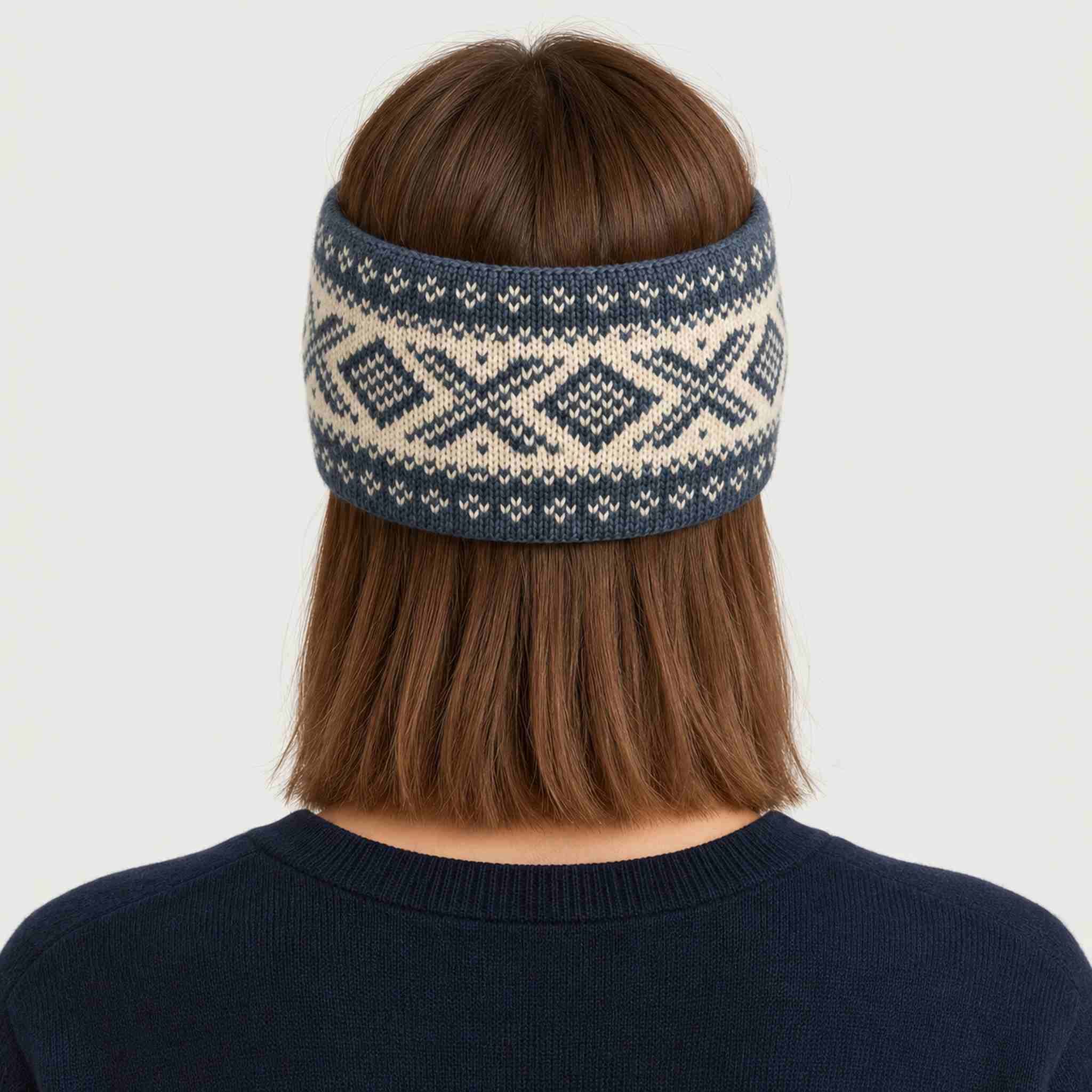 Dale of Norway Cortina 1956 Headband in Steel - female back