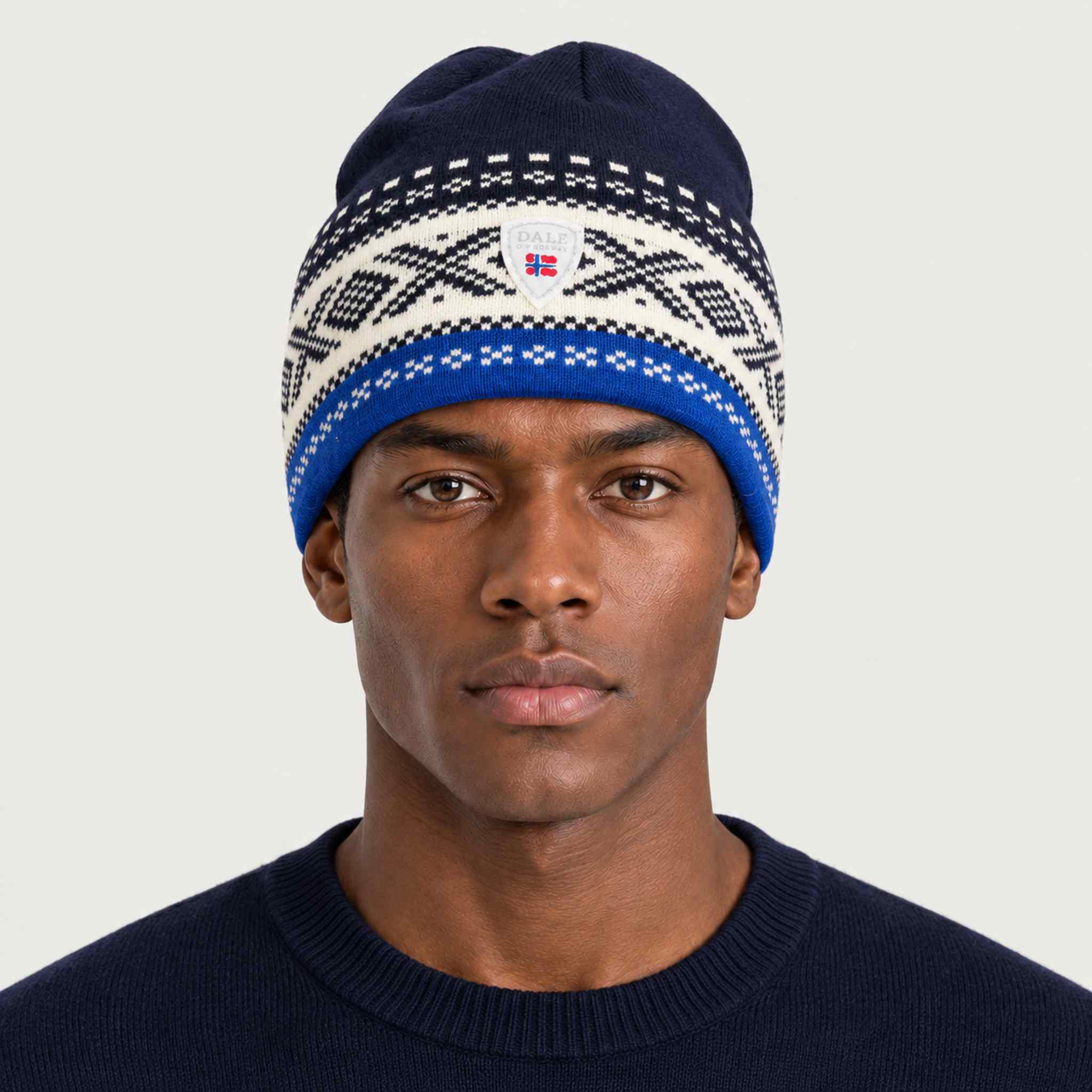 Dale of Norway Dystingen Hat in Navy/Ultramarine - male front