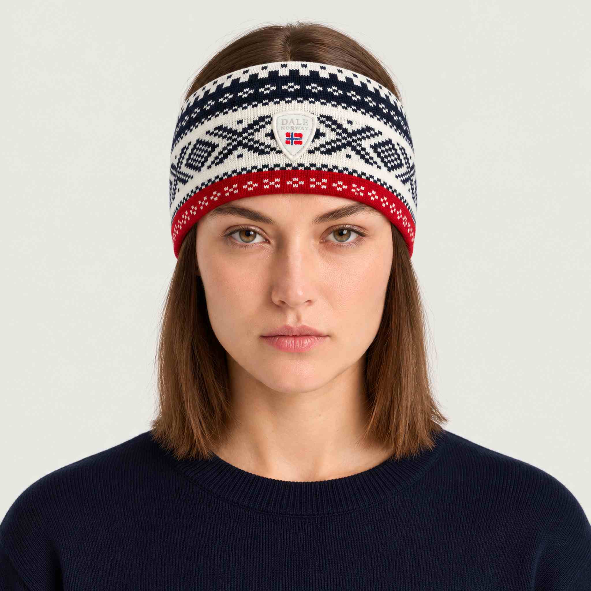 Dale of Norway Dystingen Headband in Navy - female front