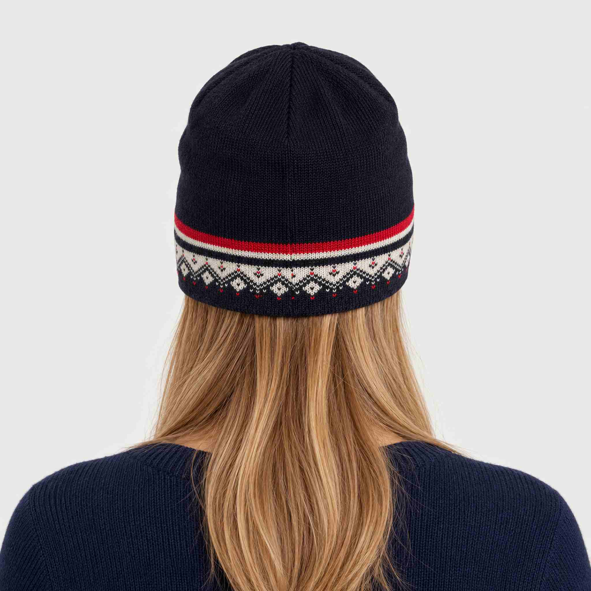 Dale of Norway Moritz Hat in Navy - female back