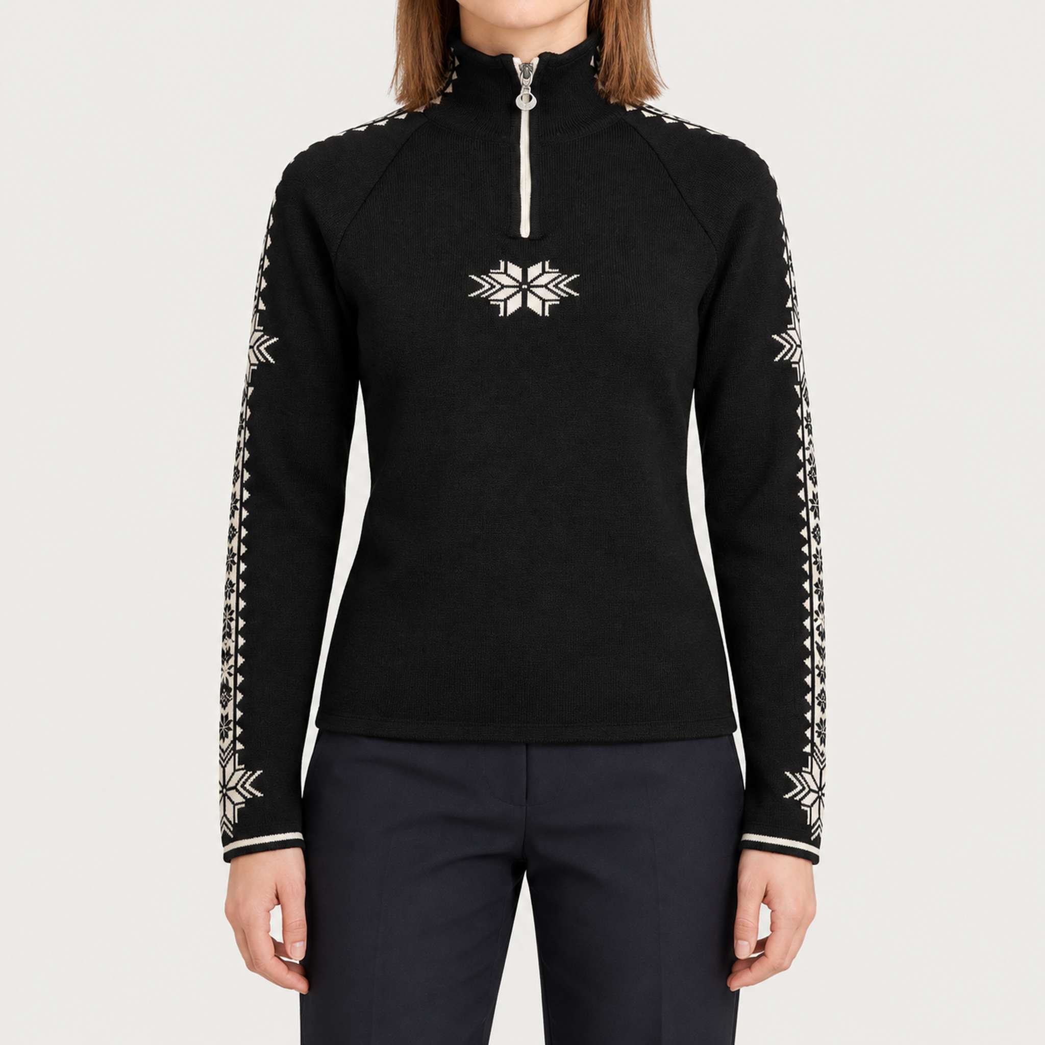 Dale of Norway Geilo Sweater in Black - model front