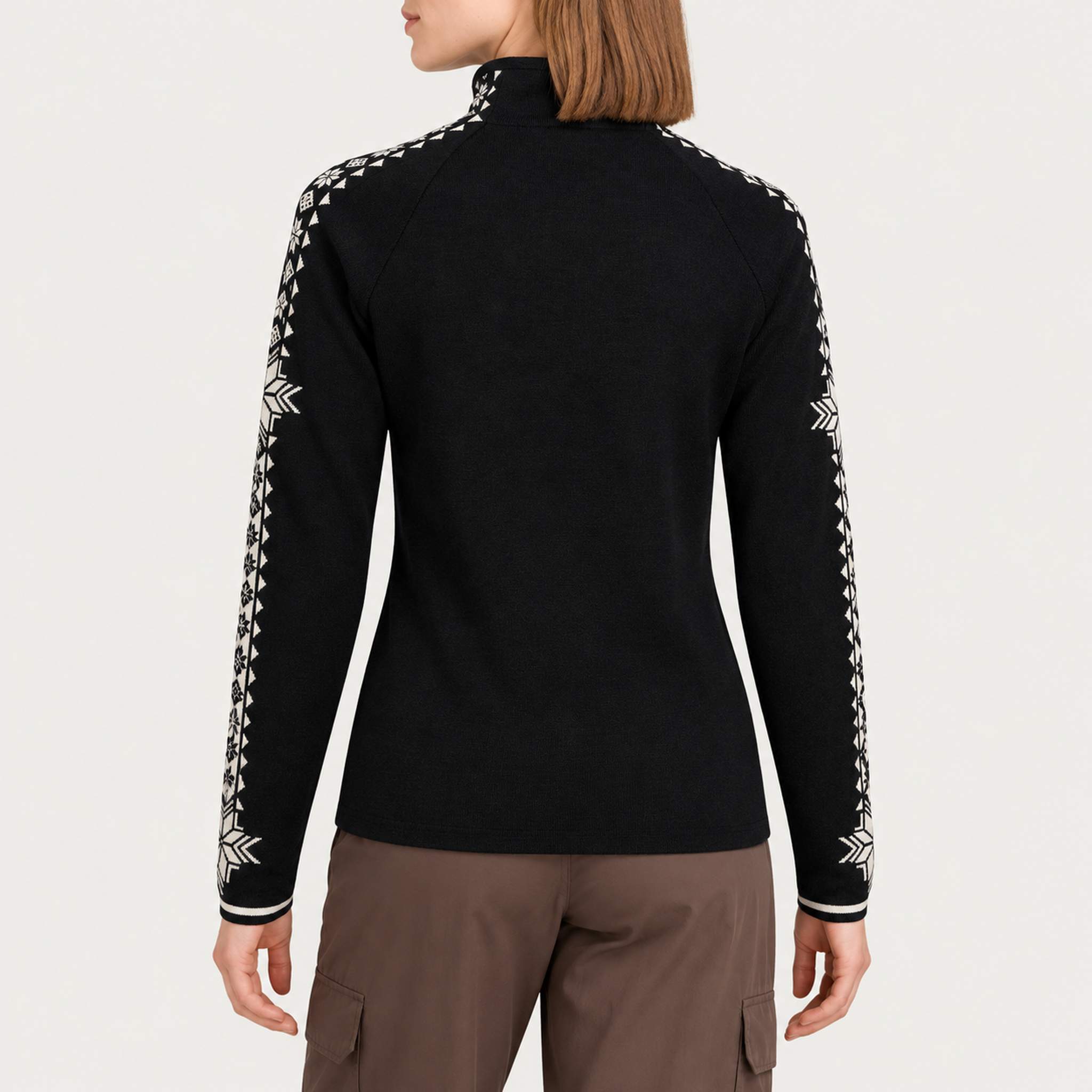 Dale of Norway Geilo Sweater in Black - model back