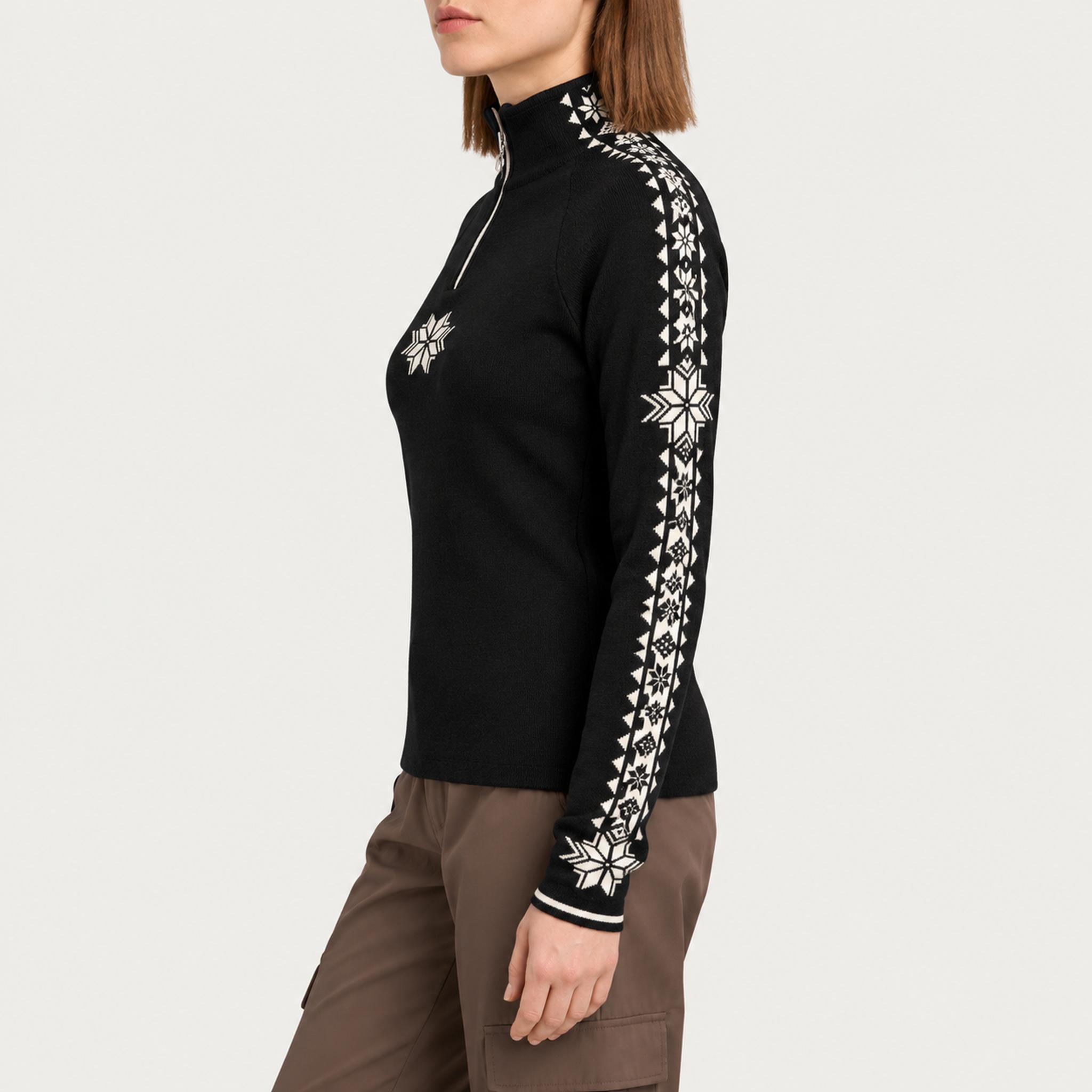 Dale of Norway Geilo Sweater in Black - model side