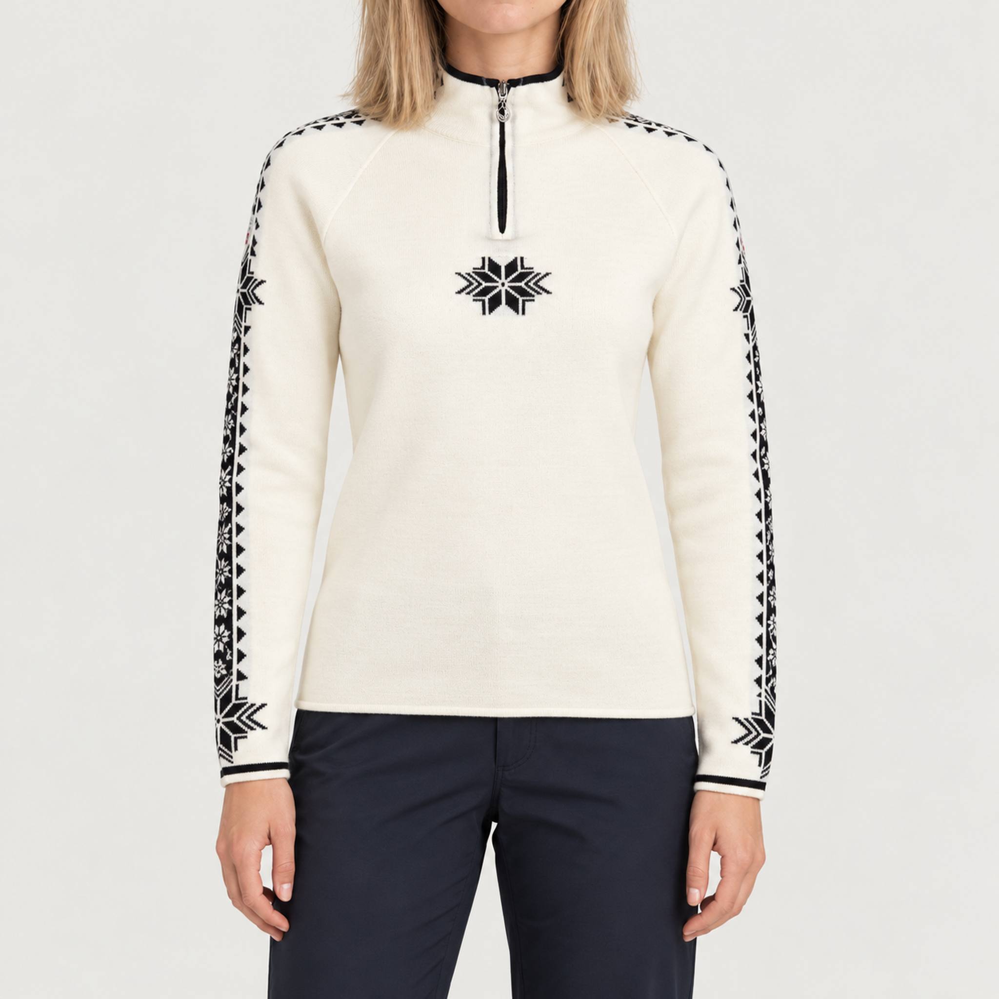 Dale of Norway Geilo Sweater in Off White - model front