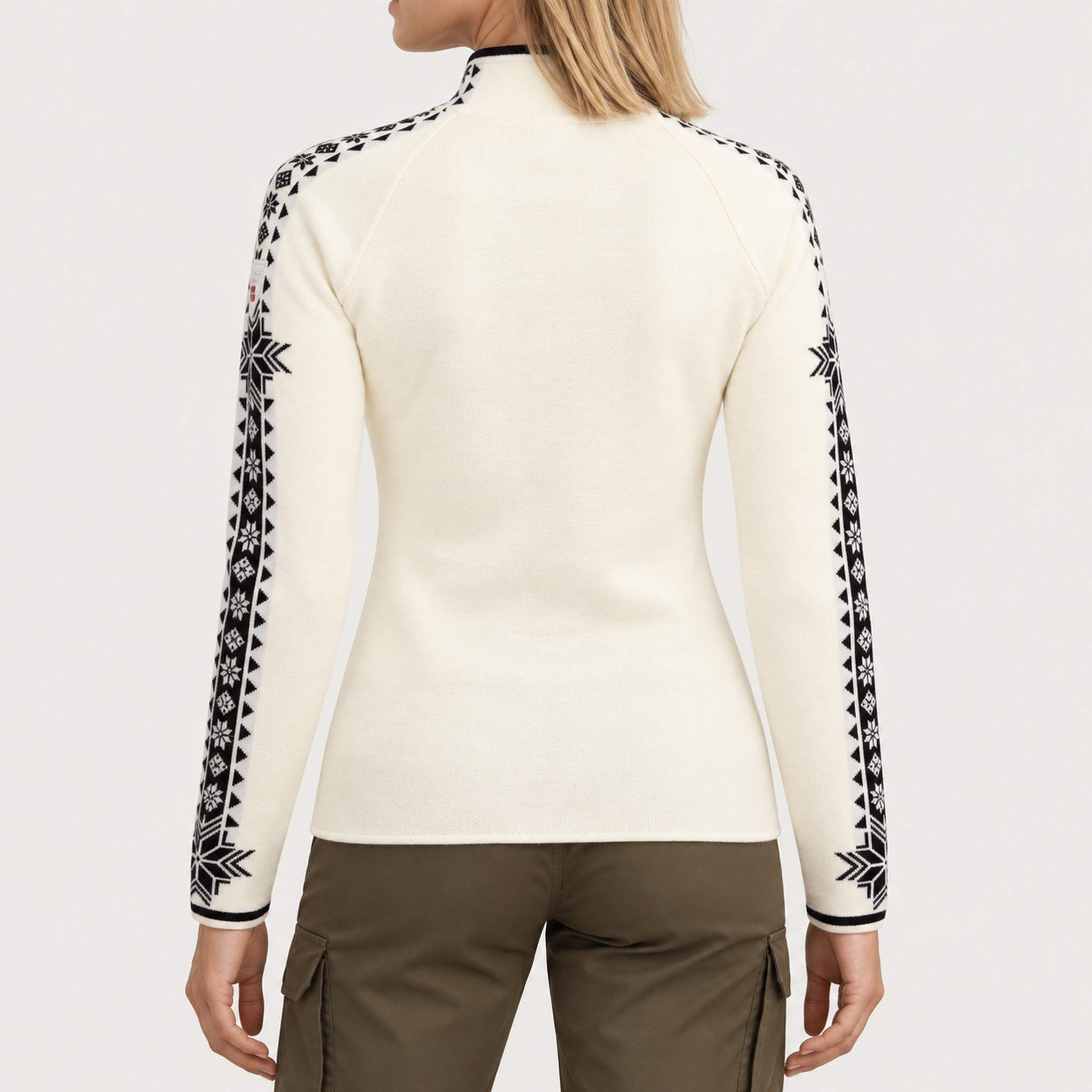 Dale of Norway Geilo Sweater in Off White - model back