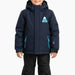 Degré 7 kids’ Firay ski jacket in Bachelor Button, front on model.