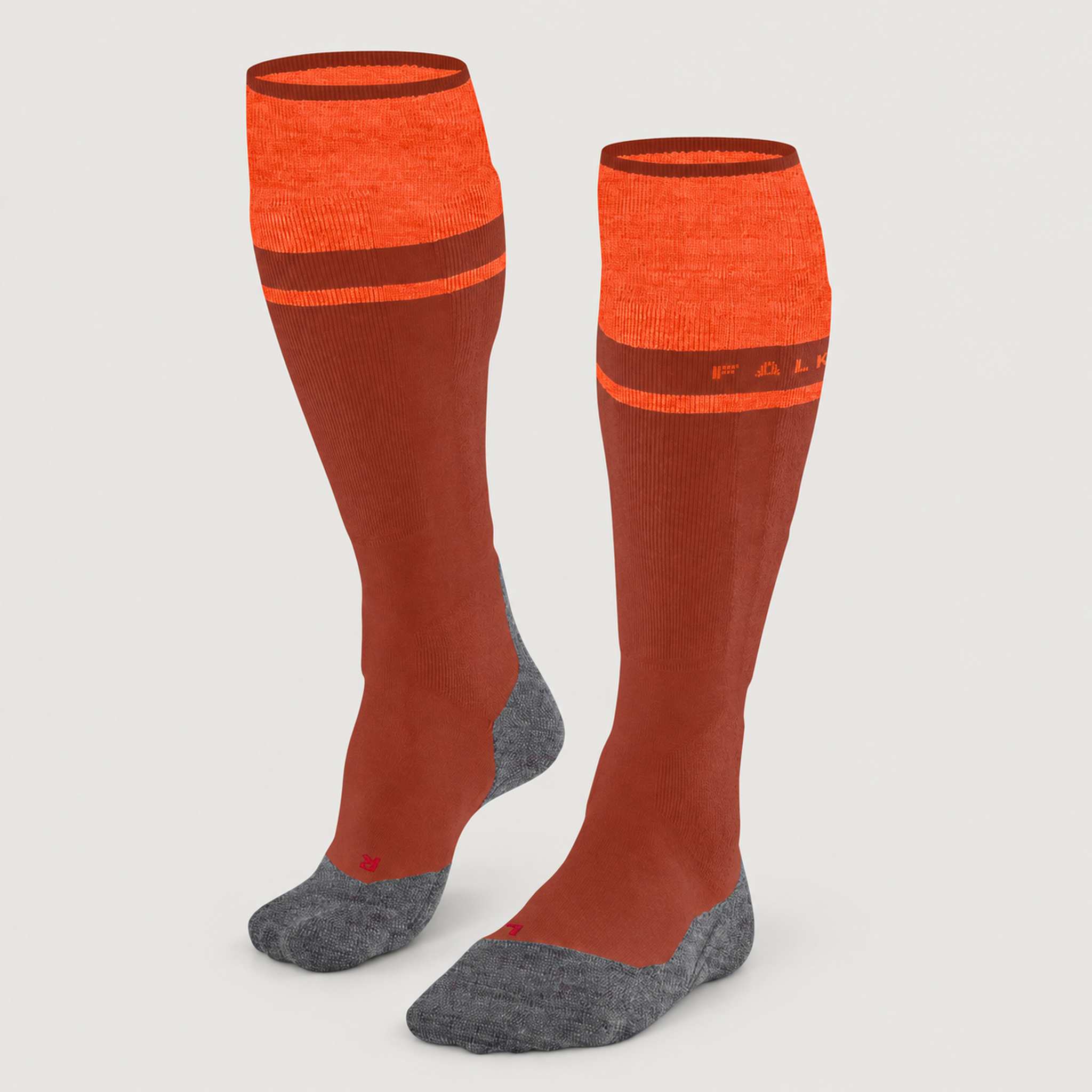 Falke SK2 Men’s Ski Socks in Chilly Orange – front product view