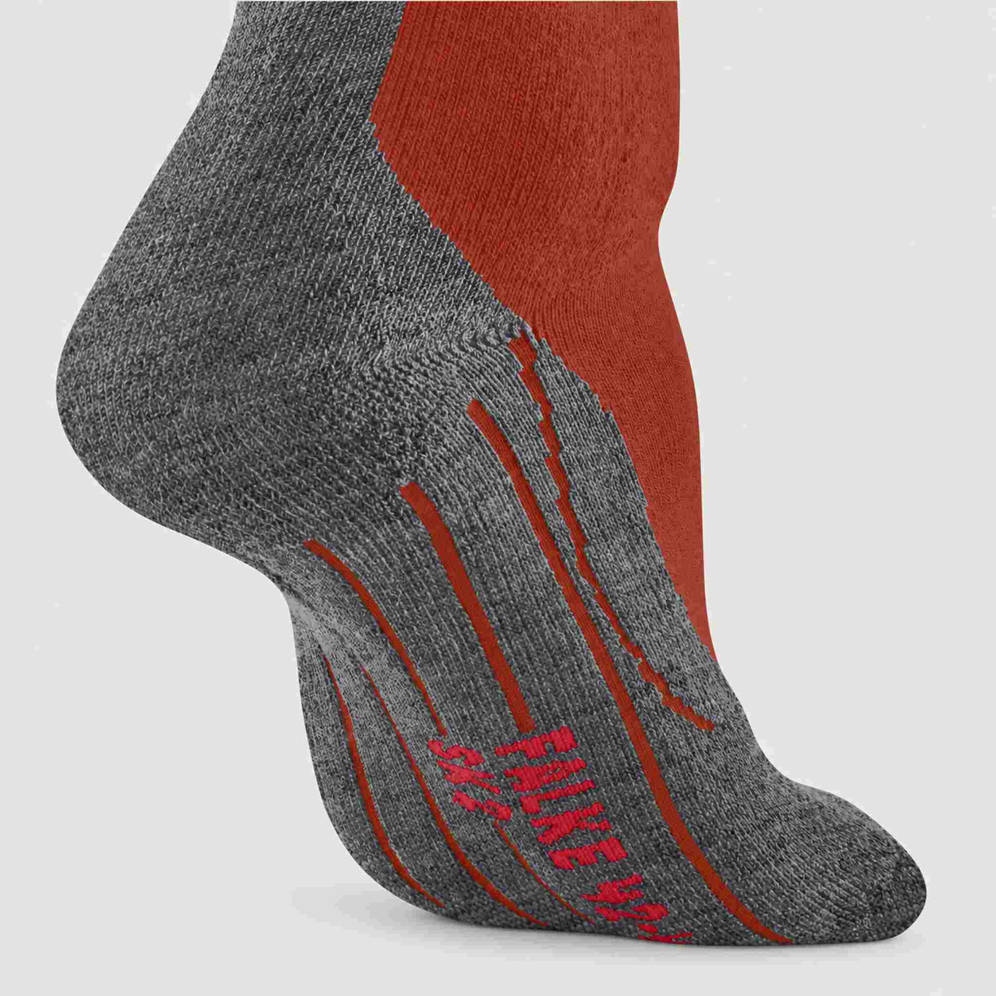 Falke SK2 Men’s Ski Socks in Chilly Orange – sole detail product view