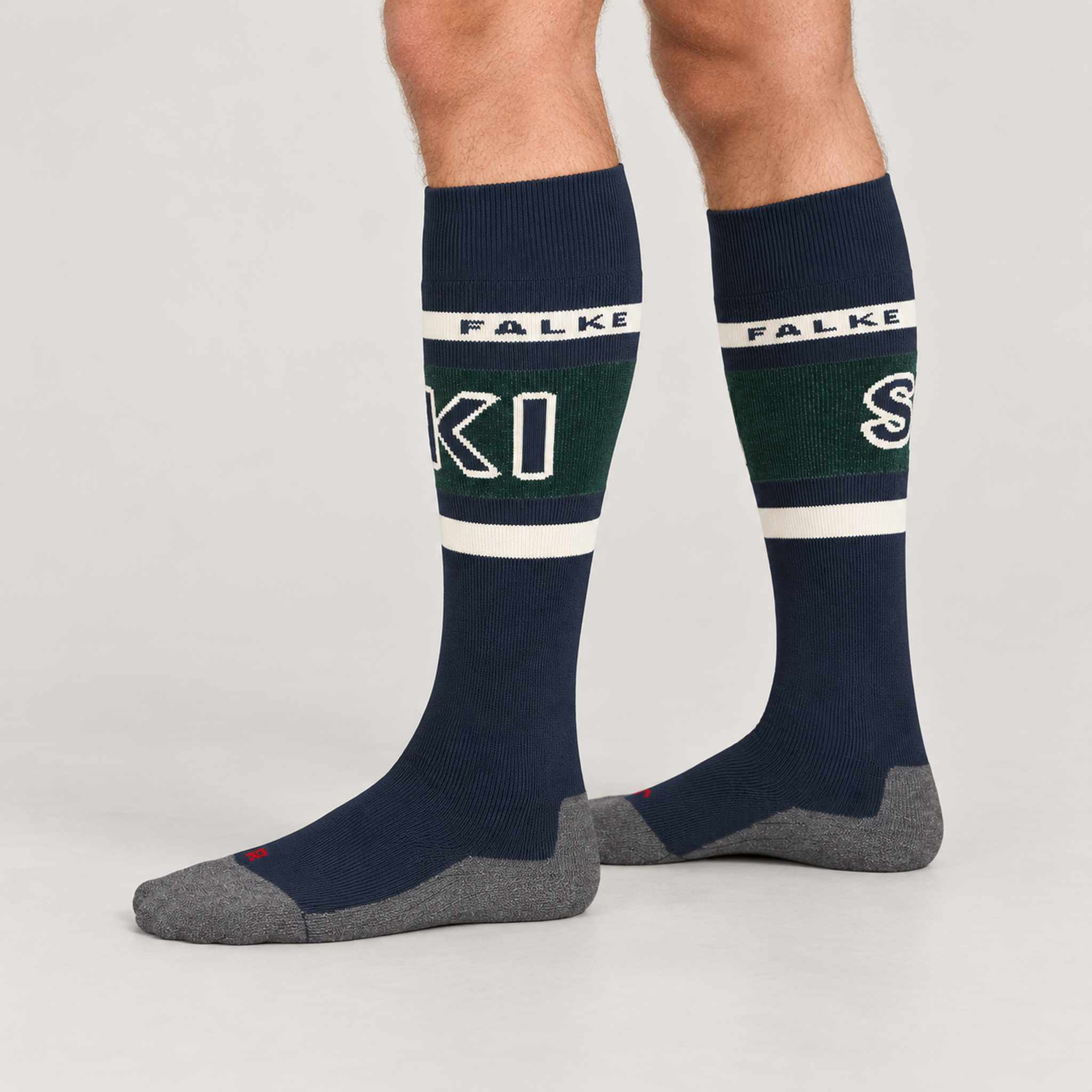 SK2 Men's Ski Socks in Space Blue — model side