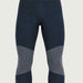 FALKE men's Thermozone full length baselayer leggings in Space Blue – knit detail view