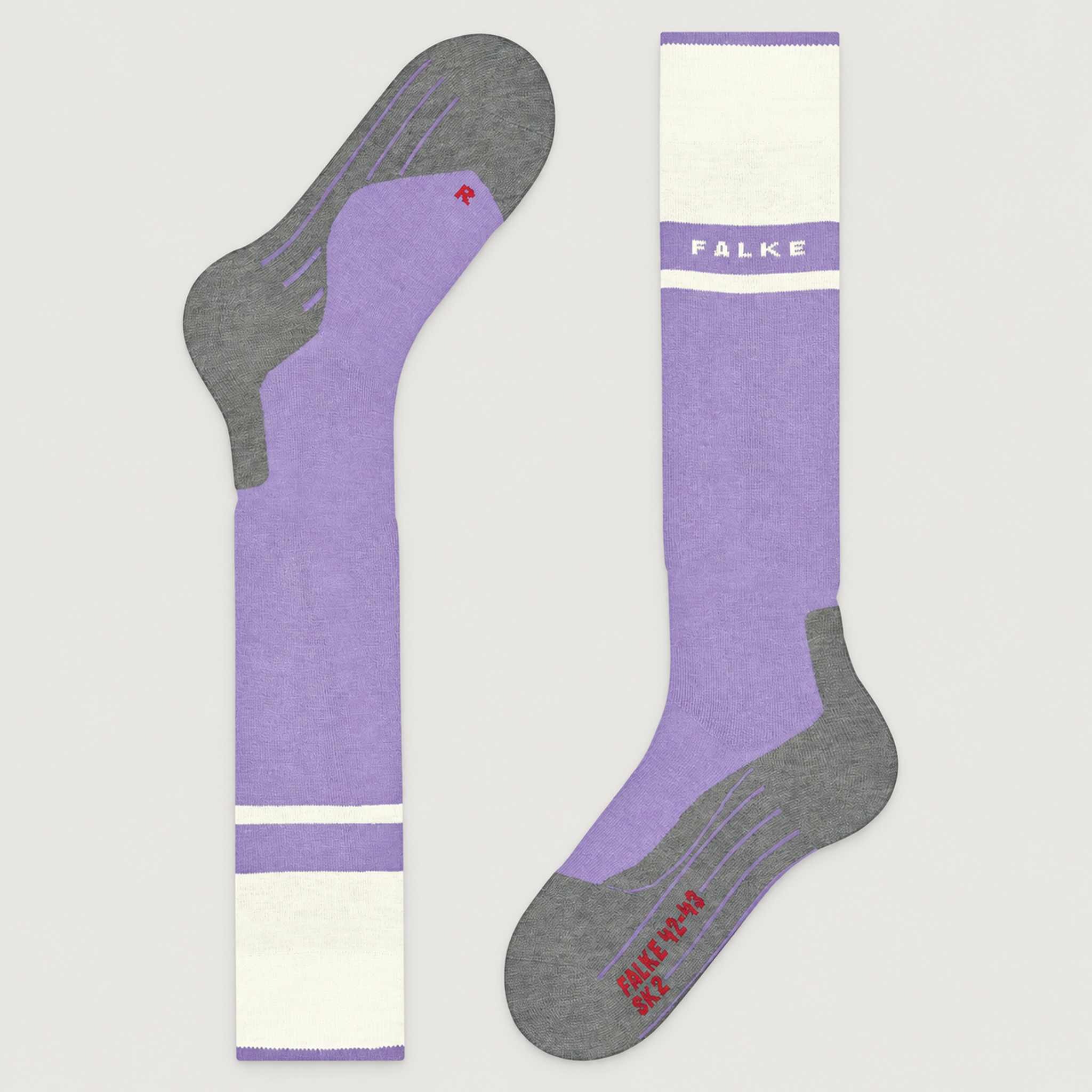 Falke SK2 Women’s Ski Socks in Light Lilac – flat view product view