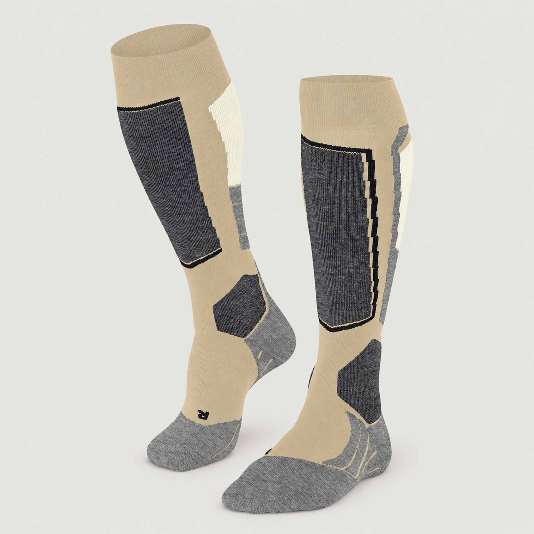 Falke SK2 Women’s Ski Socks in Straw – front product view