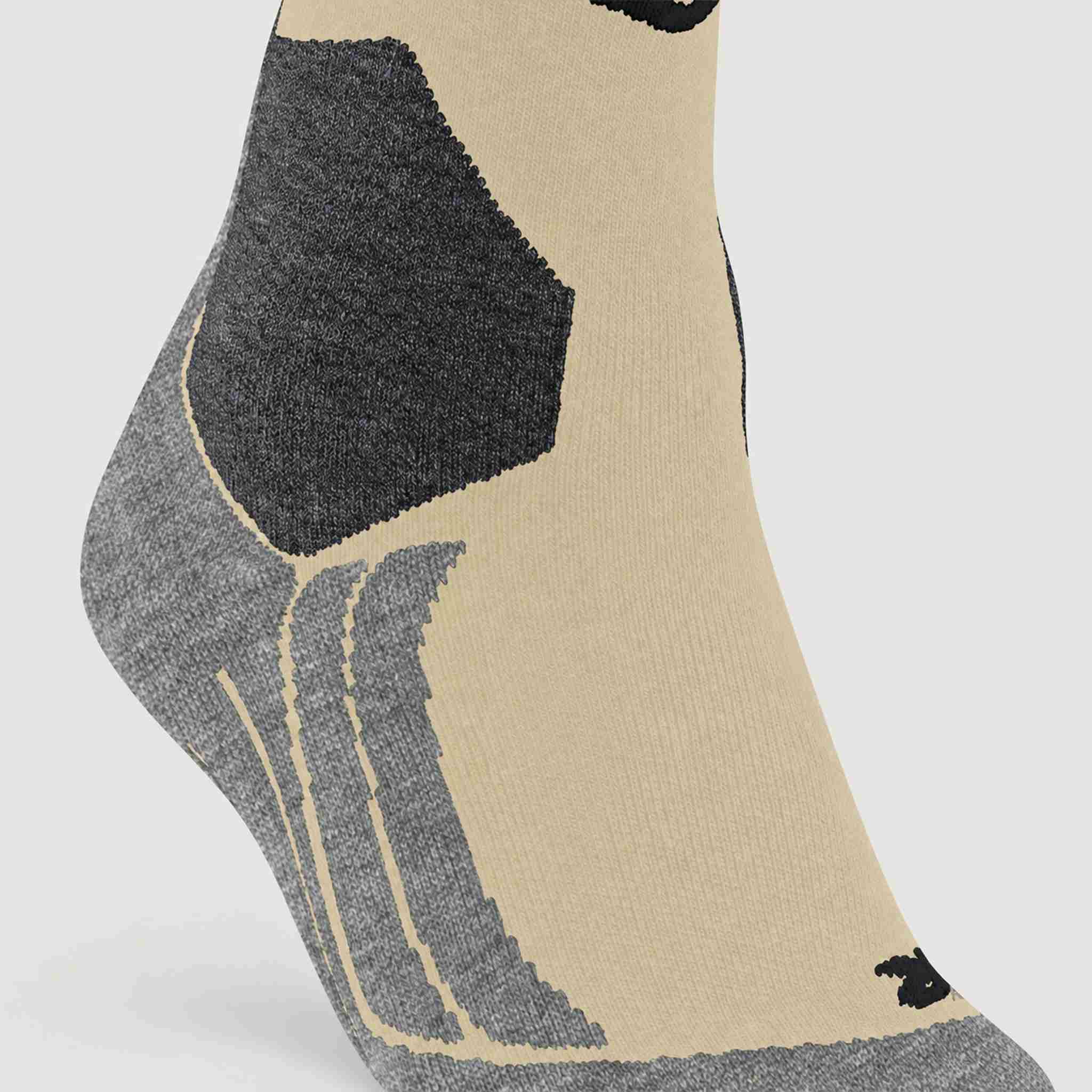 Falke SK2 Women’s Ski Socks in Straw – heel detail product view