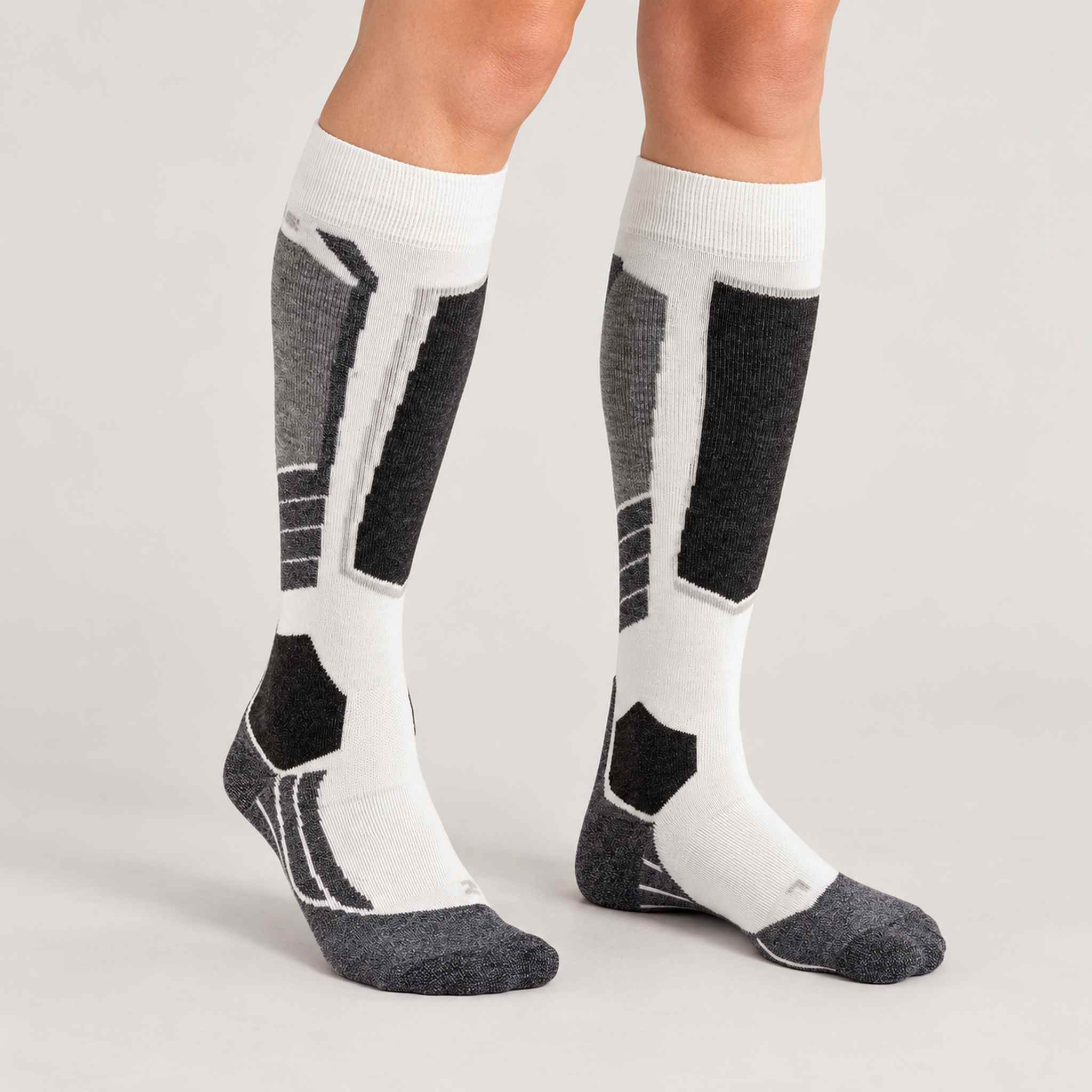 SK2 Women’s Ski Socks in White — model front