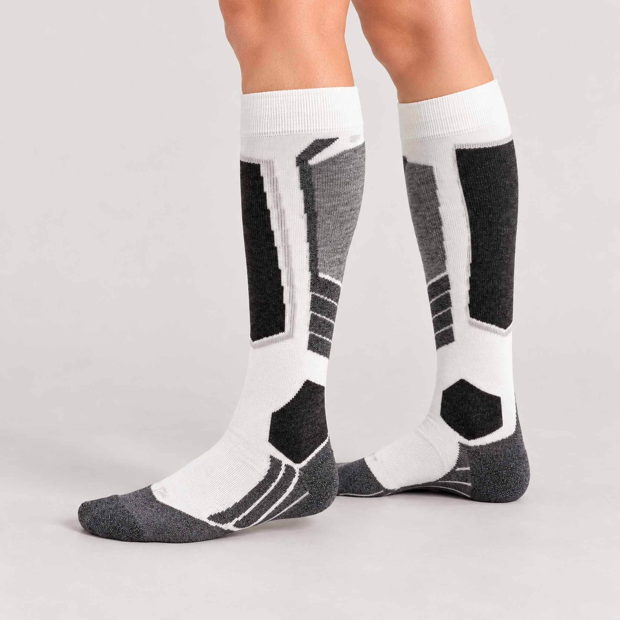 SK2 Women’s Ski Socks in White — model side