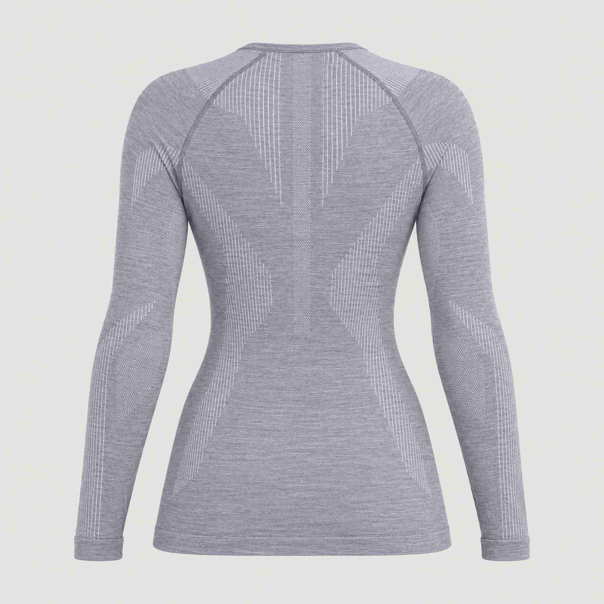 FALKE women's Wool Tech baselayer top in grey – back view