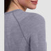 FALKE women's Wool Tech baselayer top in grey – construction detail view