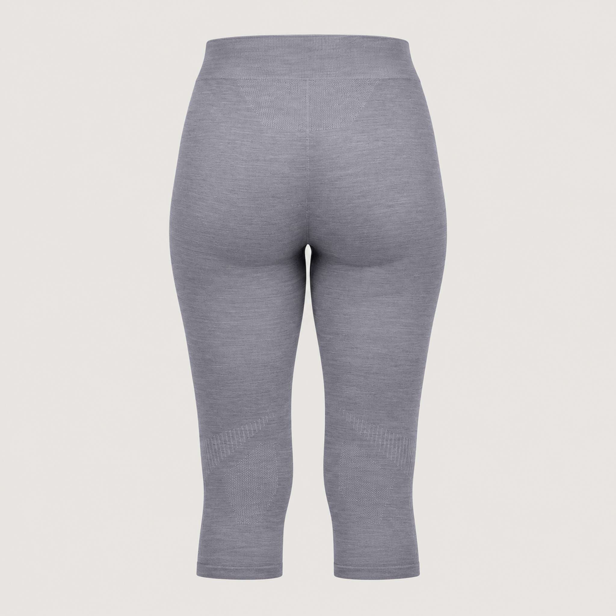 Falke women's Wool Tech 3/4 Leggings in Grey – back