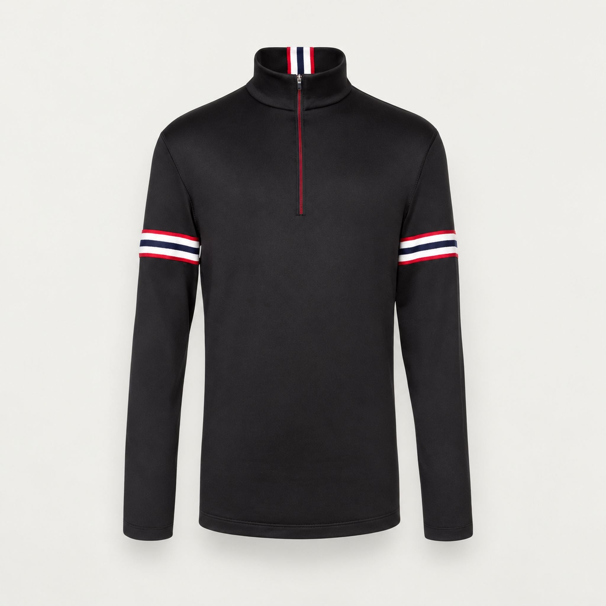 Fera mens Andre Half Zip in Black, product front.