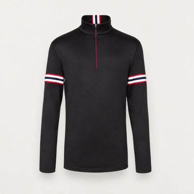 Fera mens Andre Half Zip in Black, product front.