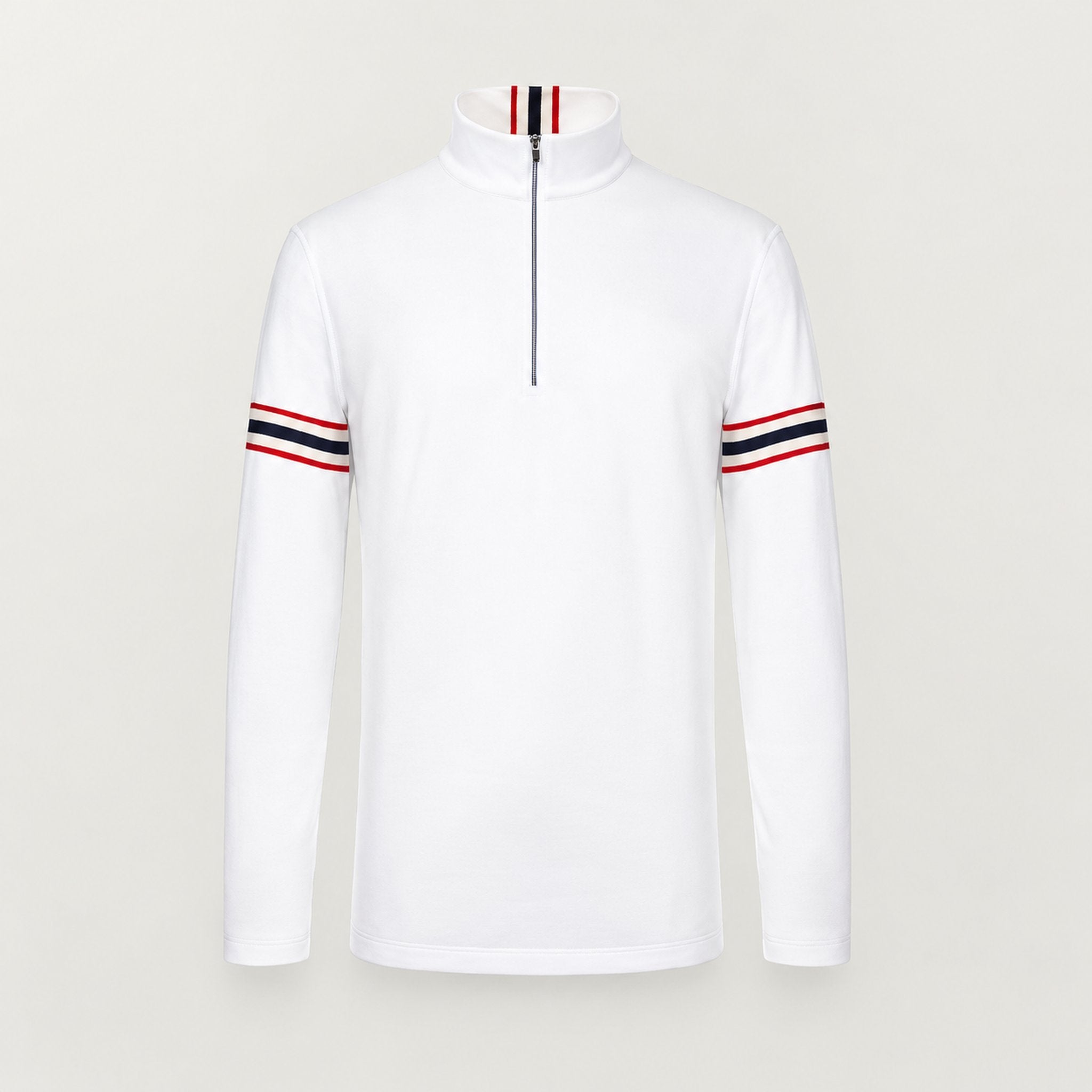 Fera mens Andre Half Zip in White, product front.