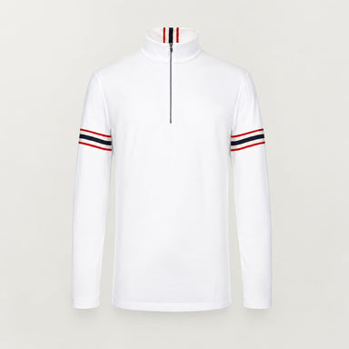 Fera mens Andre Half Zip in White, product front.