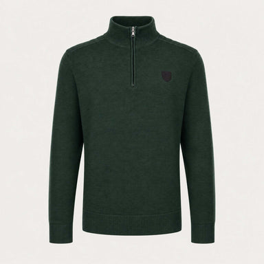 Fera men's Carlos Sweater in Hunter Green, front view.