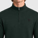 Fera men's Carlos Sweater in Hunter Green, close-up showing fabric and design.