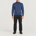Fera men's Carlos Sweater in Marina Blue, front view on model.