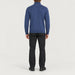 Fera men's Carlos Sweater in Marina Blue, back view on model.