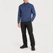 Fera men's Carlos Sweater in Marina Blue, full outfit on model.