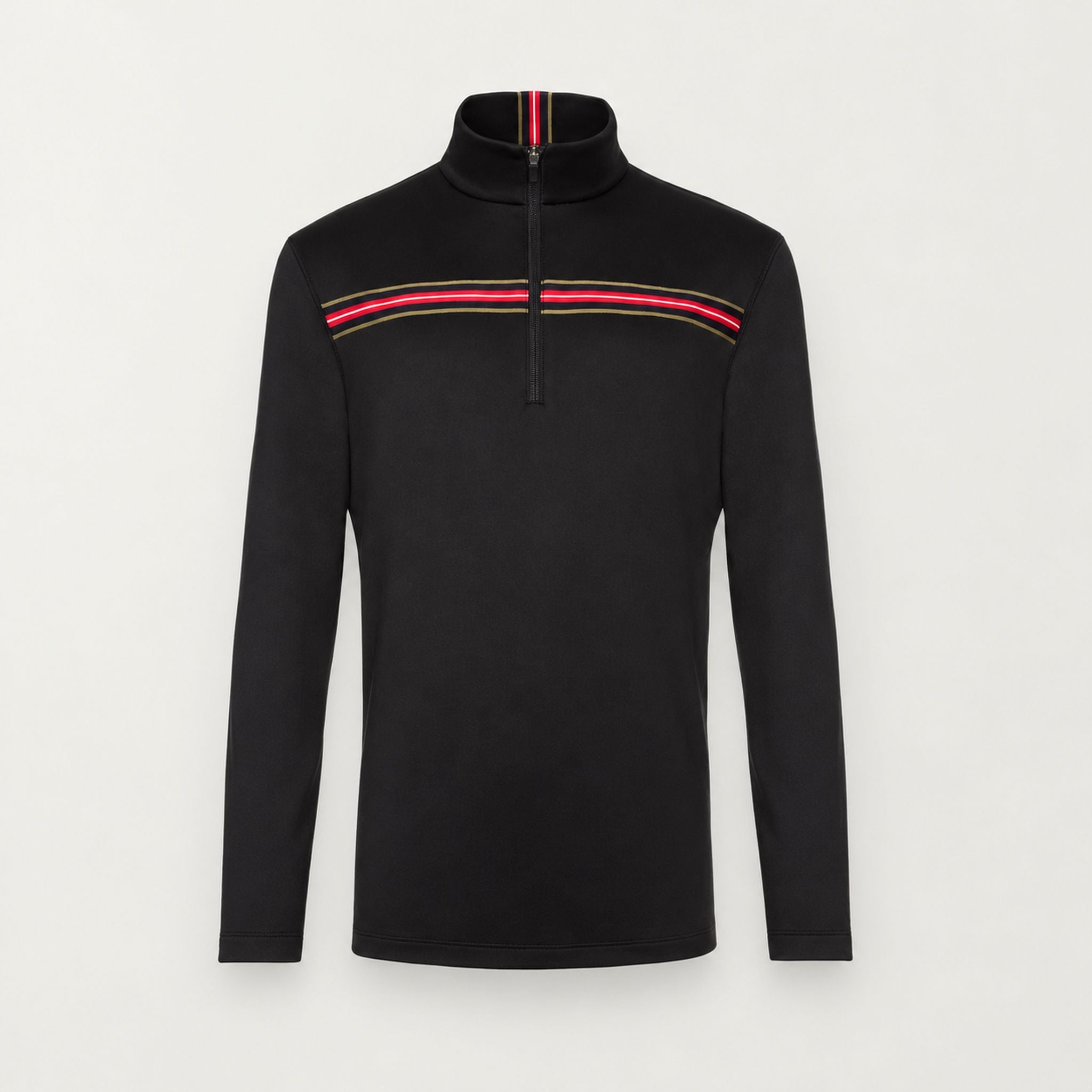 Fera mens Cole Half Zip in Black, product front.