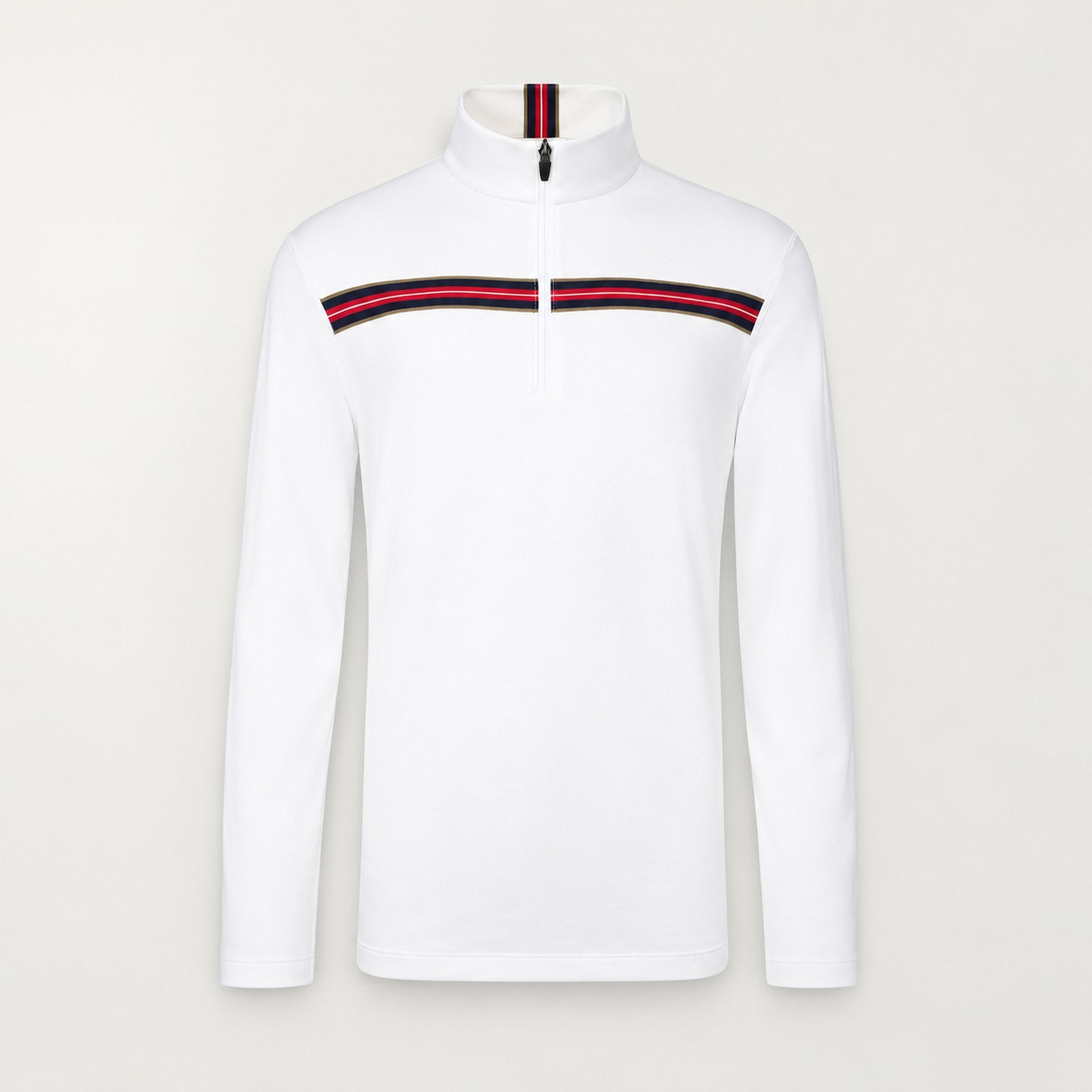 Fera mens Cole Half Zip in White, product front.