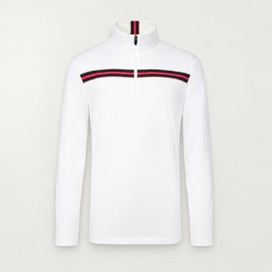 Fera mens Cole Half Zip in White, product front.