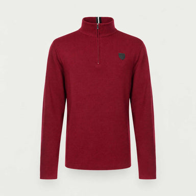 Fera mens Cruz Sweater in Rich Red, product front.