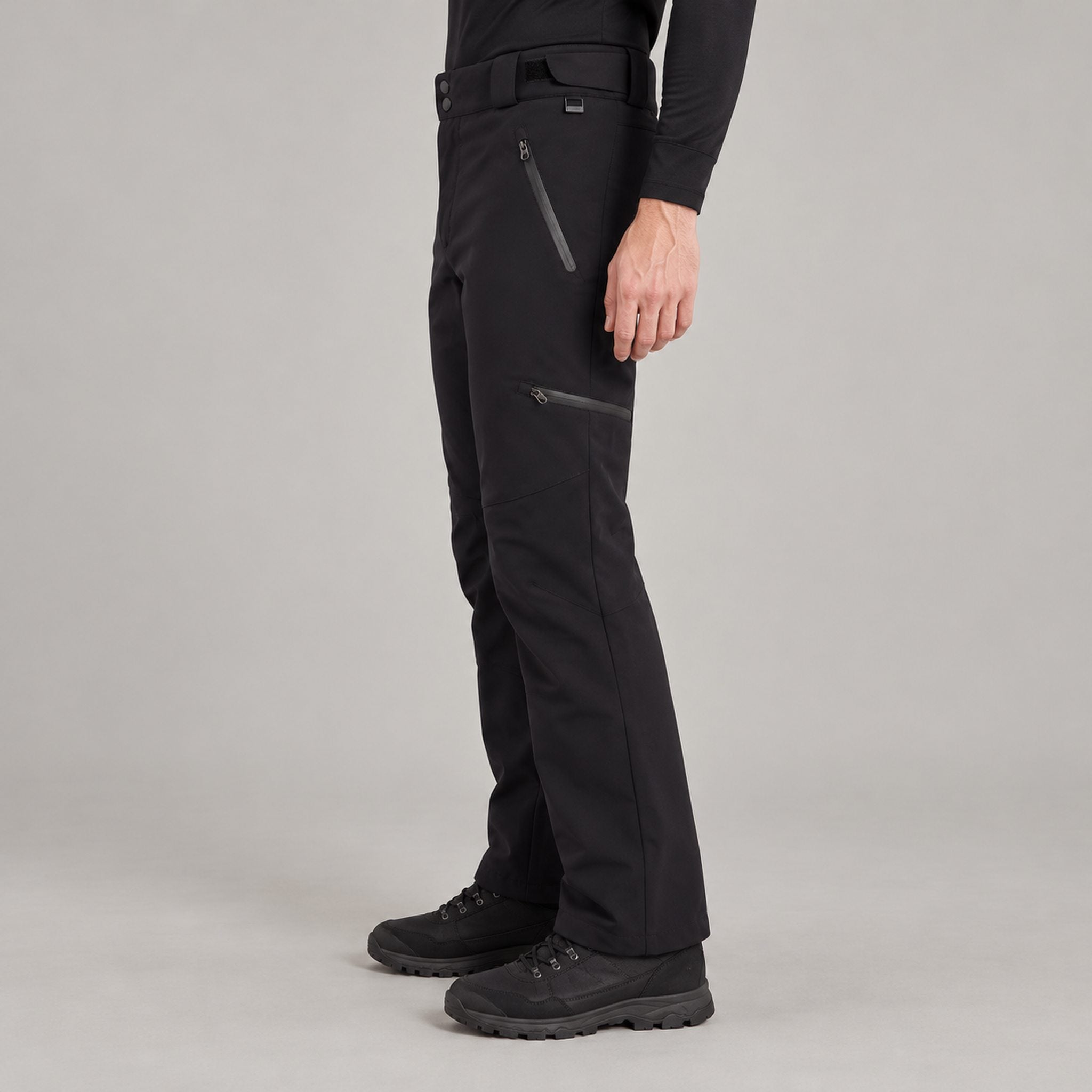 Fera men's Davos Pant in Black, model side