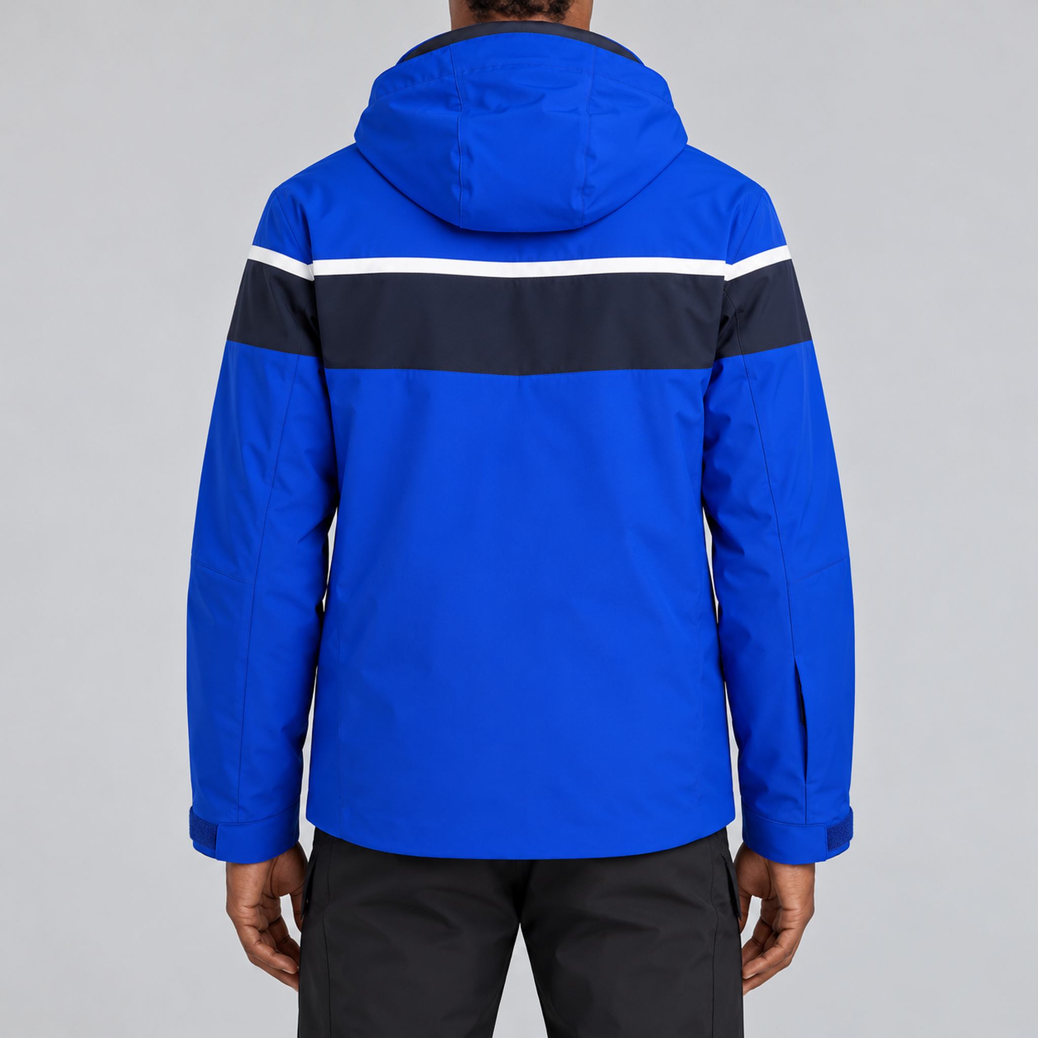 Fera mens Maddox Ski Jacket Cobalt, model back.