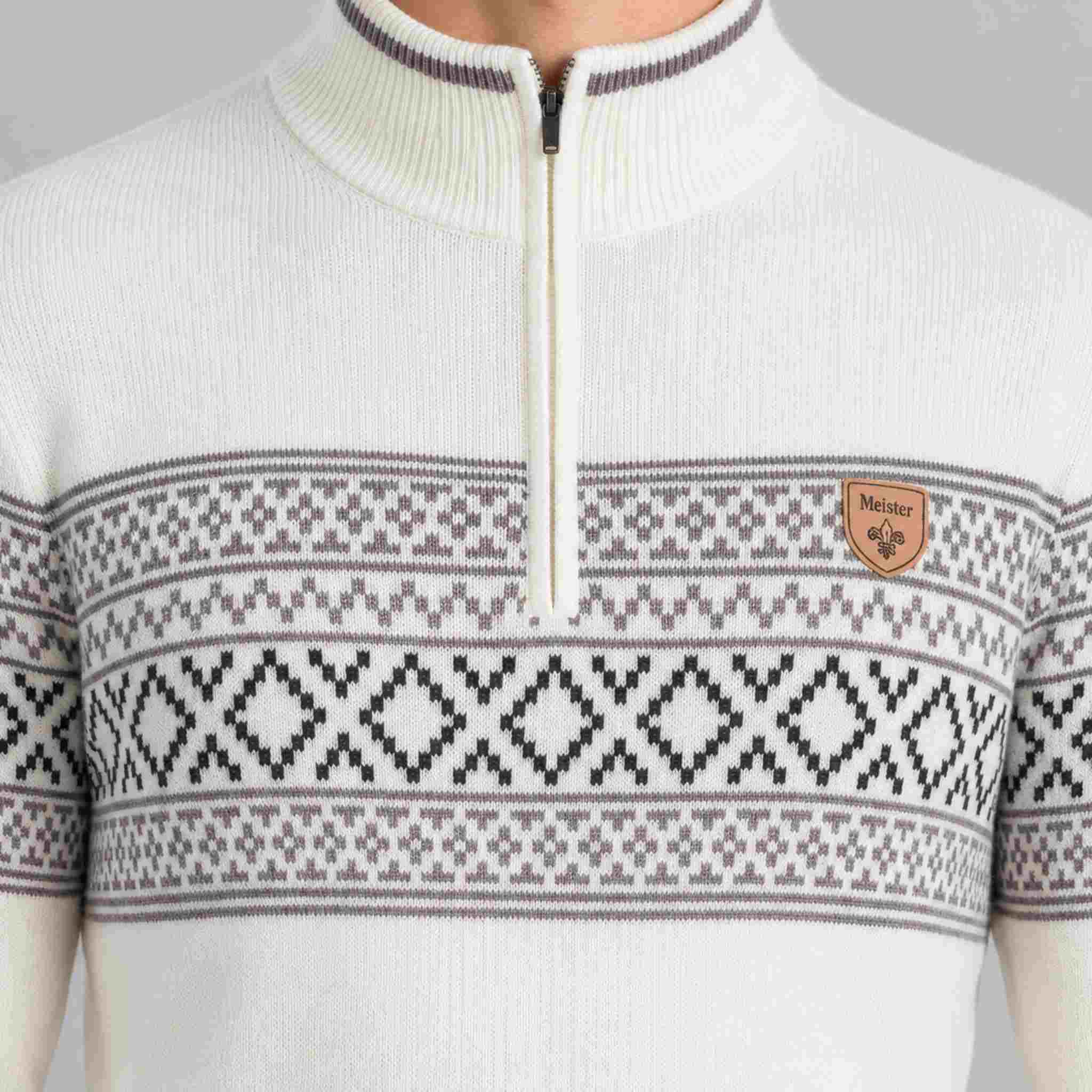 Fera Pablo Sweater Winter White, collar detail