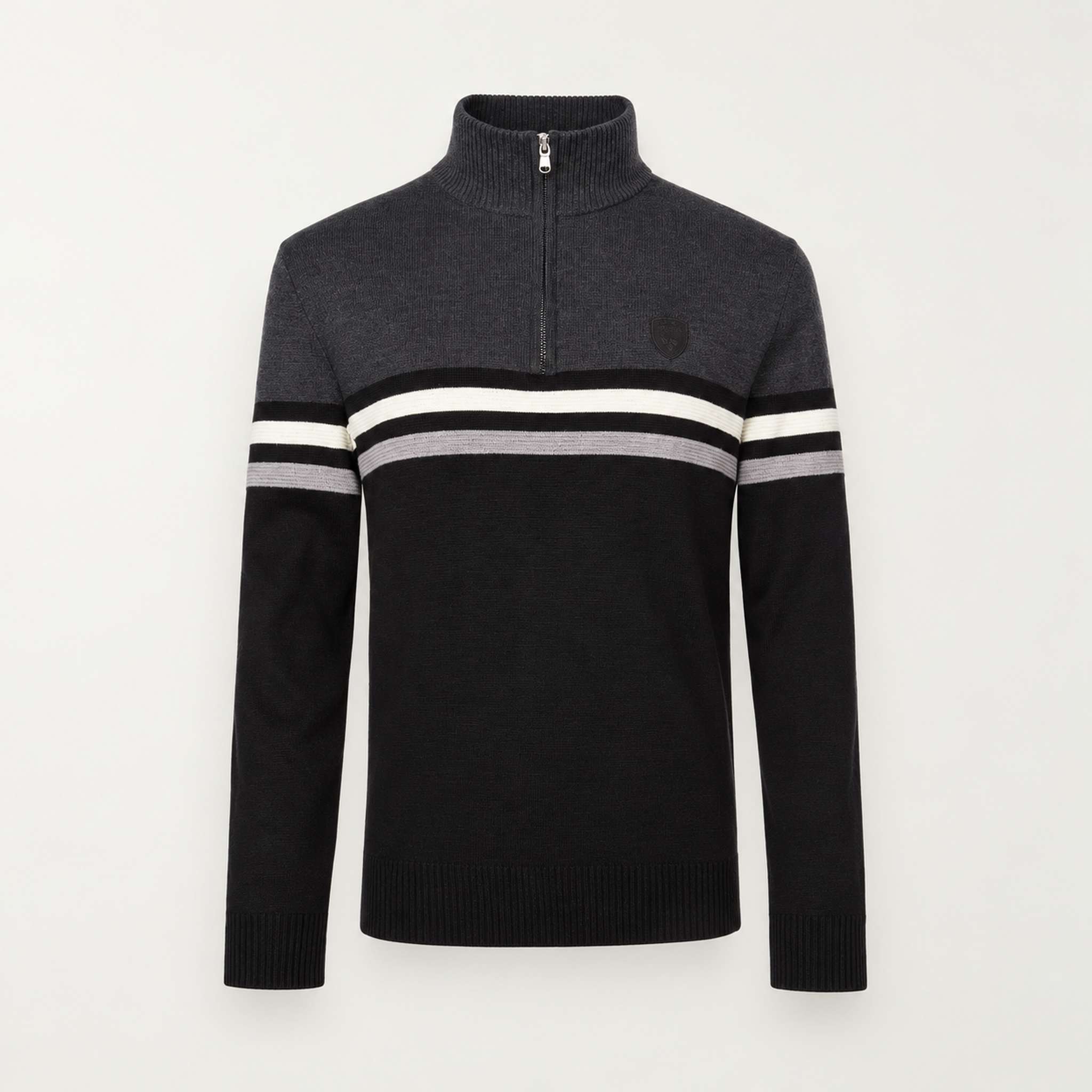Fera mens Ronan Sweater in Charcoal, product front.