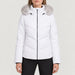 Fera women's Amy Ski Jacket in White, front view on model.