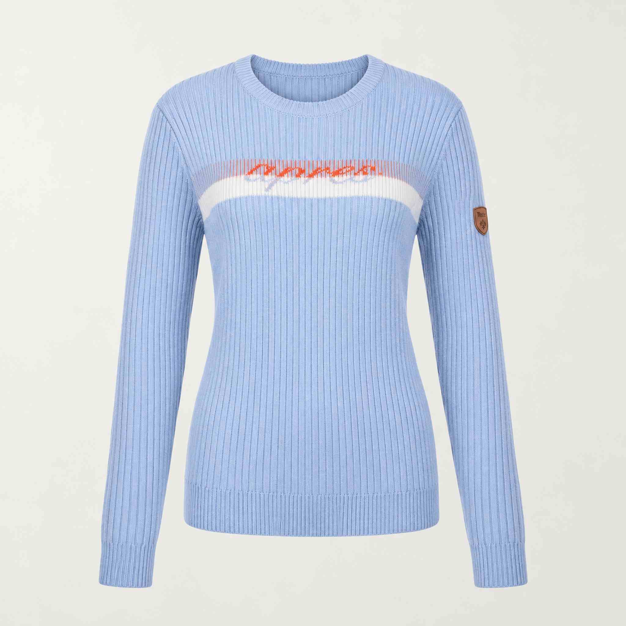 Fera women's Apres Sweater in Sky Blue, product front.