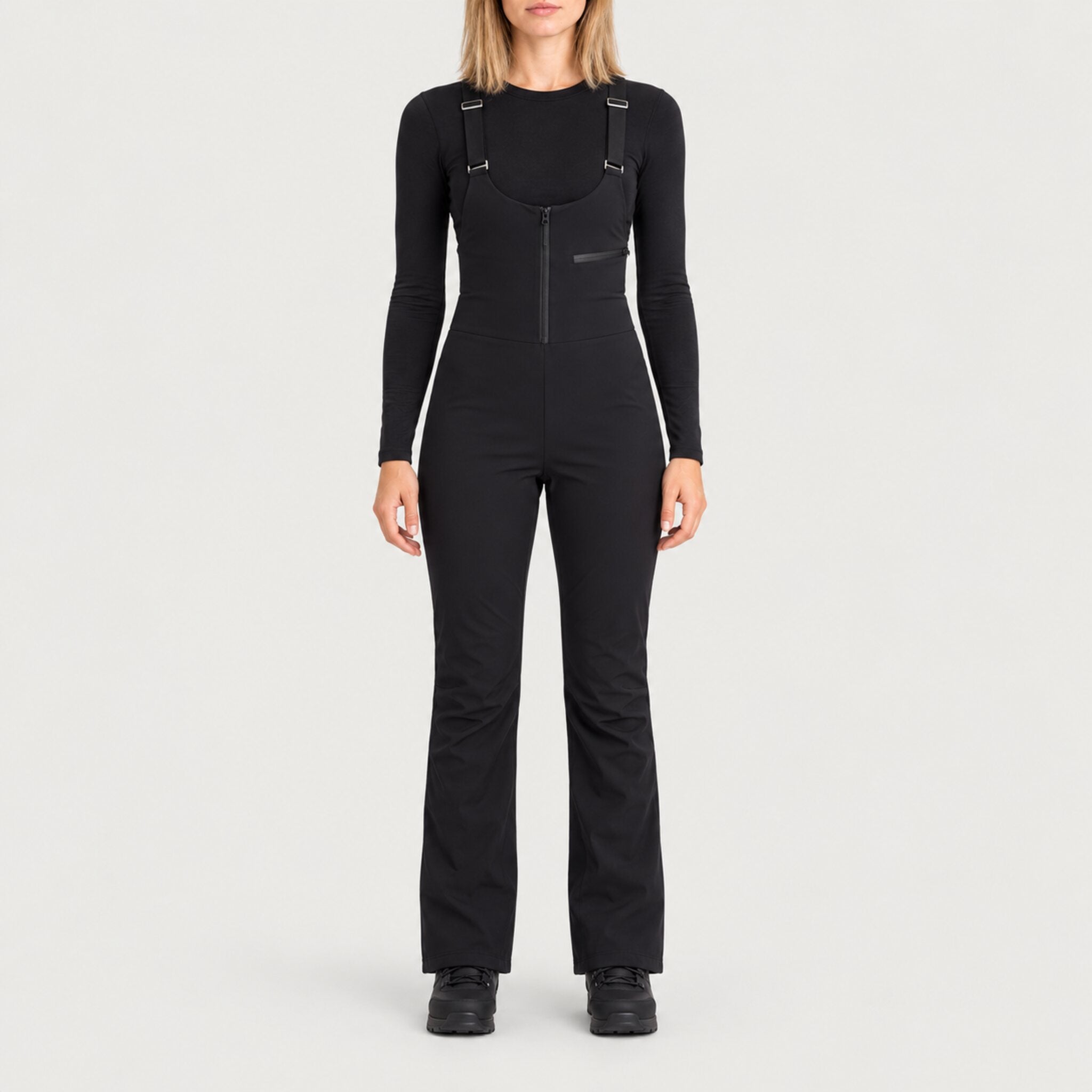 Fera women's Brooke Pant in Black, front view on model.