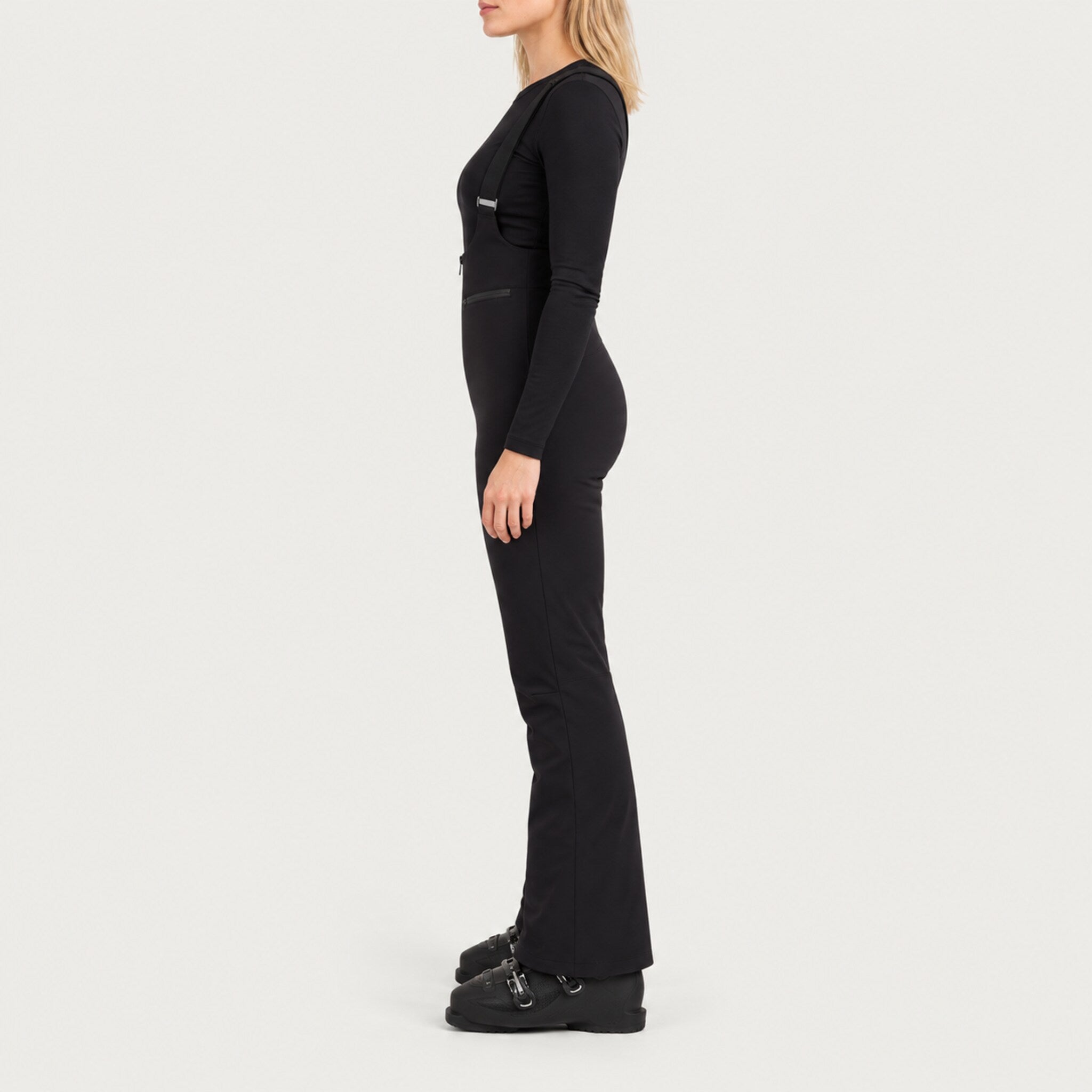 Fera women's Brooke Pant in Black, side view on model.