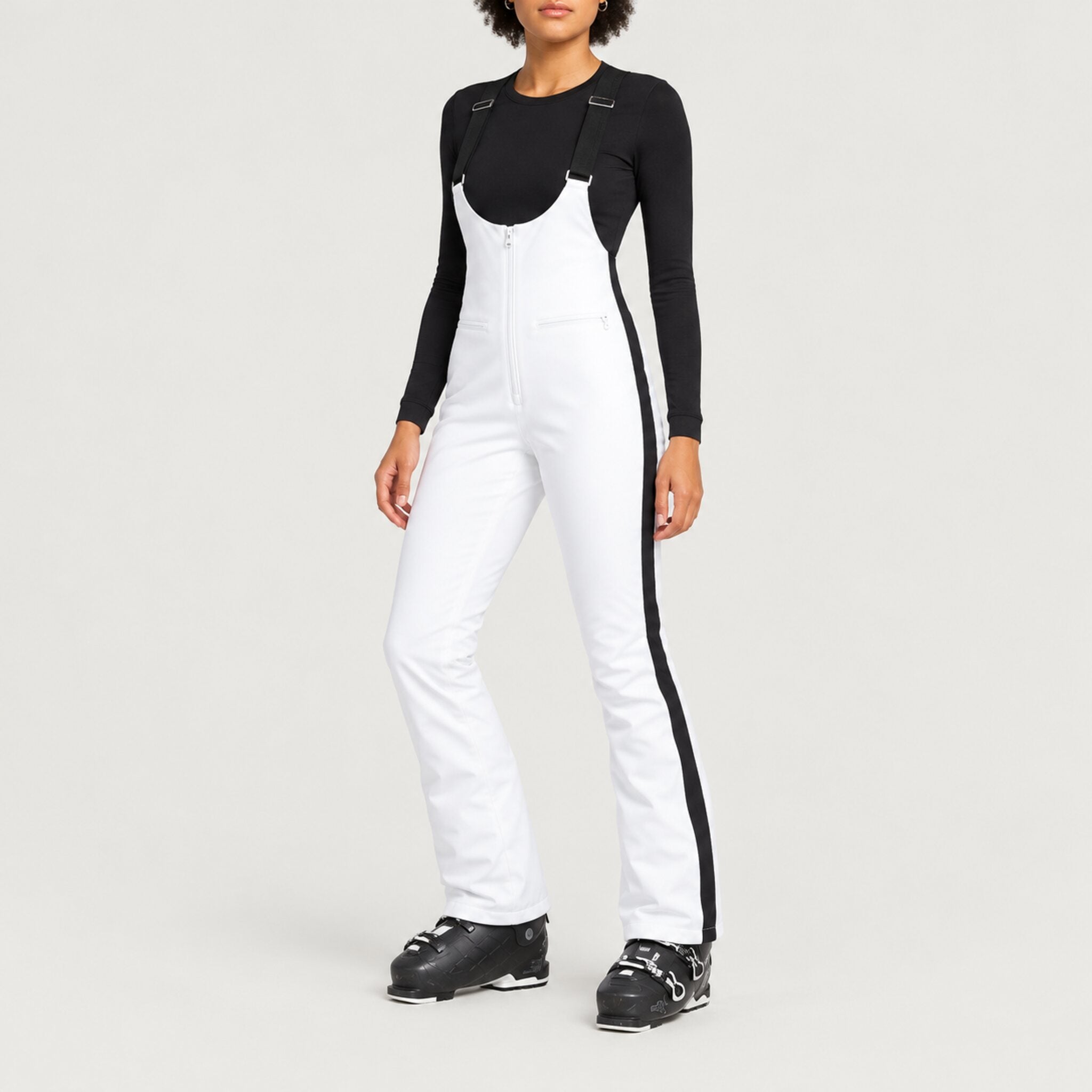 Fera women's Brooke Pant in White, full outfit on model.