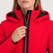 Fera women's Daniella Ski Jacket in Red, close-up showing fabric and design.