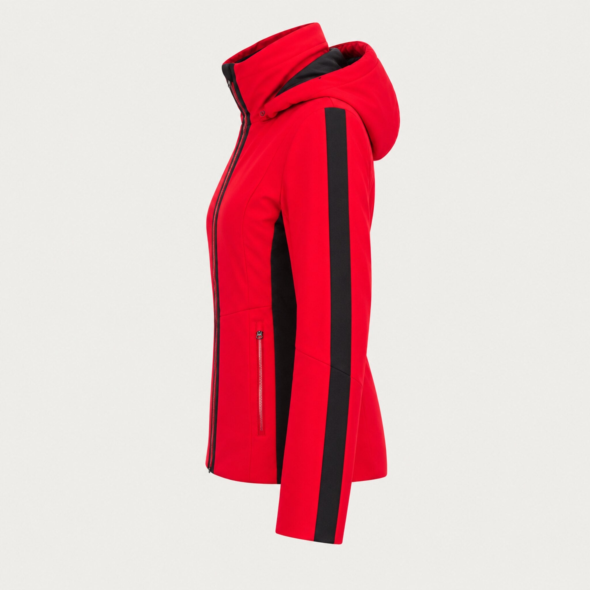 Fera women's Daniella Ski Jacket in Red, side view.
