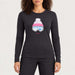 Fera women's Goggle Tee in Black, front view on model.